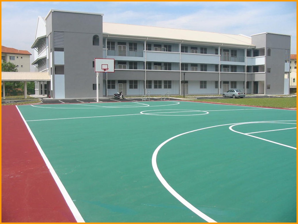 Bina Duracourt acrylic basketball court at a Malaysian school