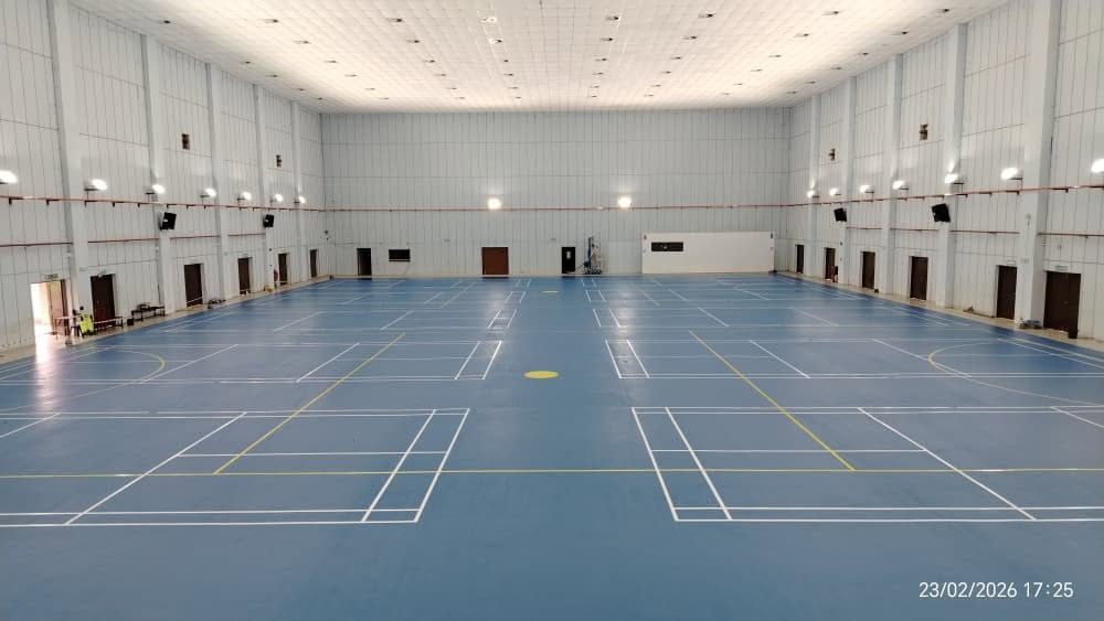 Bina floor-coating project — Multipurpose Sports Hall, Dewan Bukit Katil, Melaka