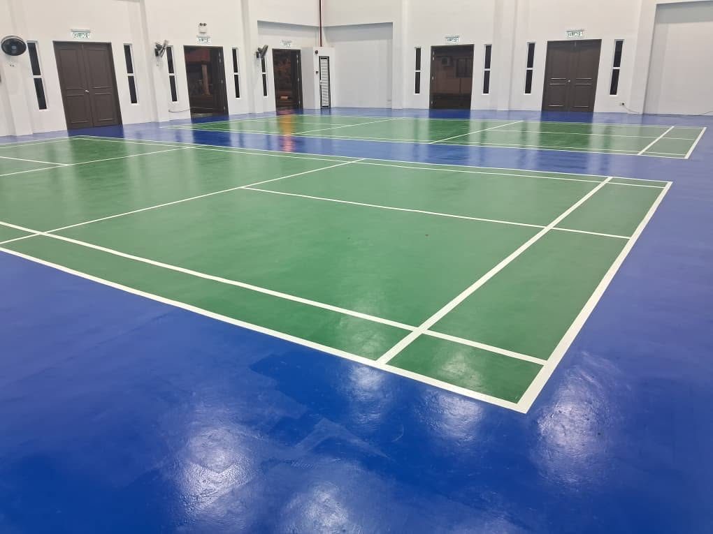 Bina floor-coating project — Indoor Badminton Hall, Simpang Durian, Jelebu
